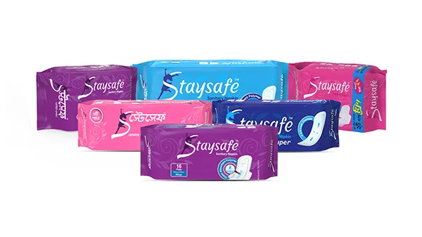 Staysafe sanitary napkin